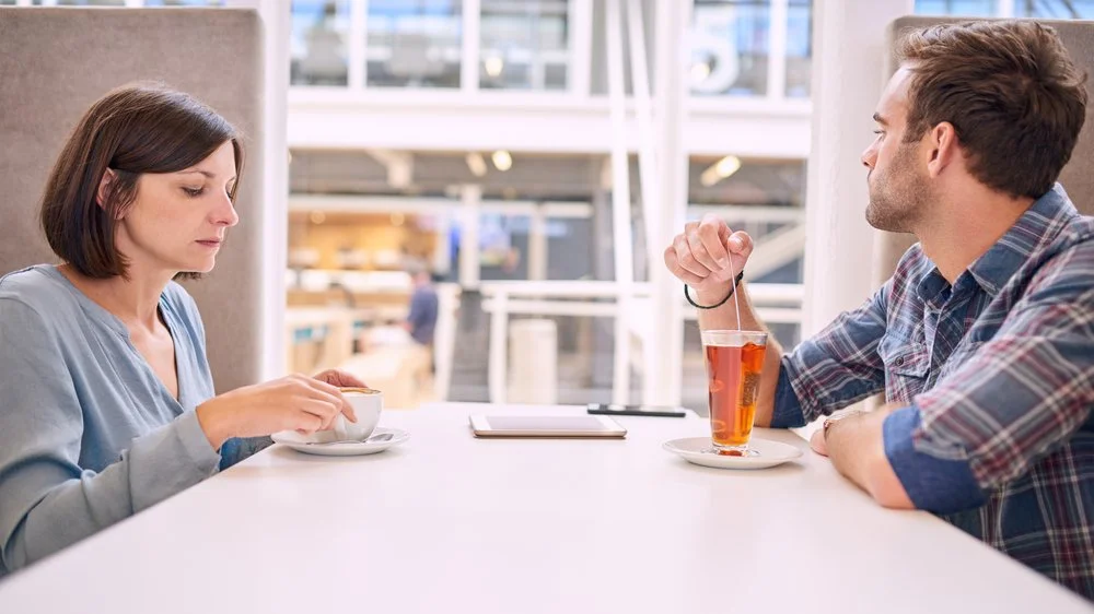 Couple having breakfast together
